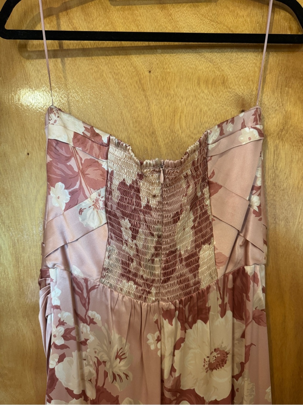Reformation Barrow Silk Dress Bellini Floral Size 8 Strapless Maxi Slit Like New - Picture 6 of 10